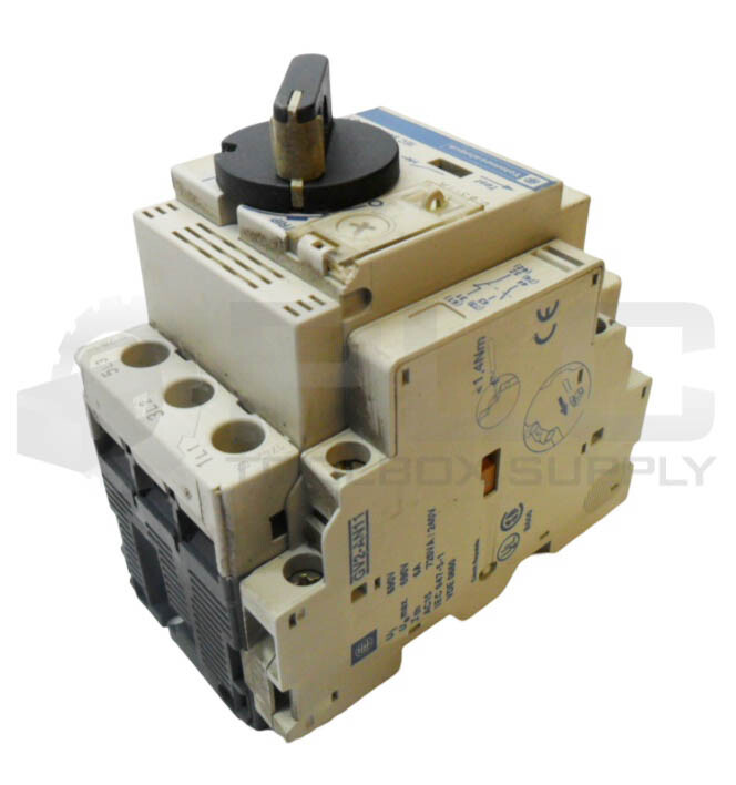 TELEMECANIQUE GV2-P05 CIRCUIT BREAKER 0.63-1A W/ GV2-AN11 CONTACT BLOCK
