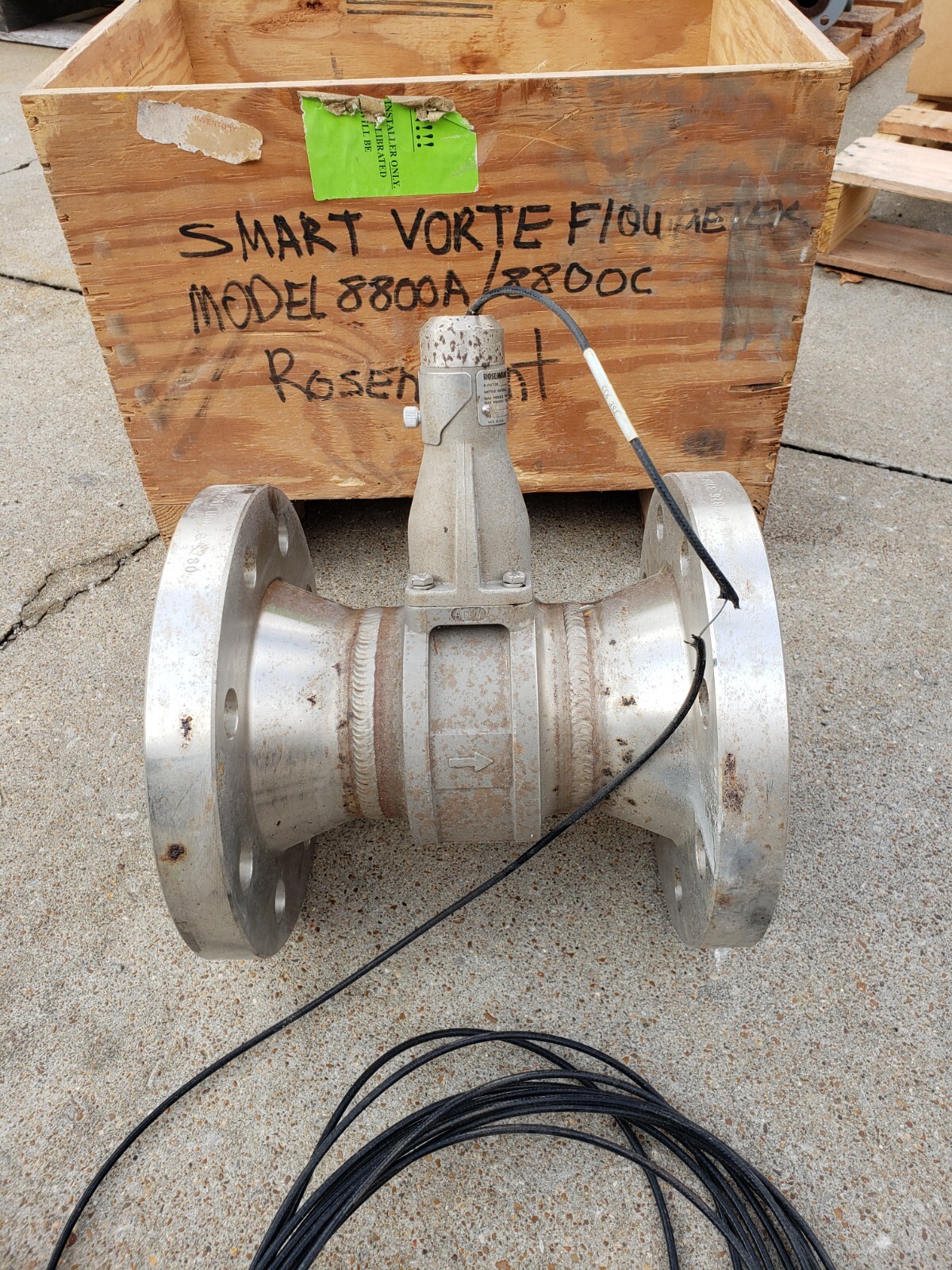 ROSEMOUNT 4” 300 MODEL 8800 VORTEC FLOW METER S.S K FACTOR