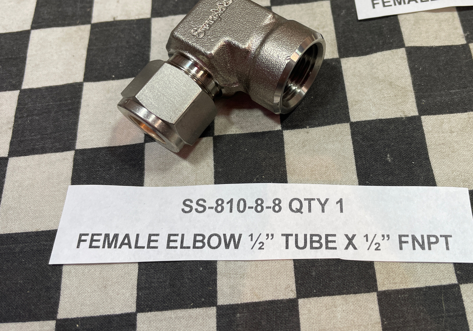SWAGELOK SS-810-8-8, SS-810-8-4, SS-600-8-8, SS-600-8-4, LOT OF 5#1637F10