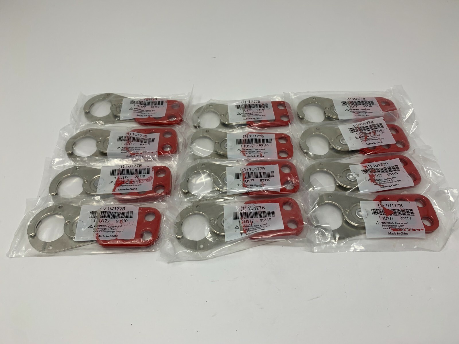 Lot of (12) ABUS 1U177B Snap-On Lockout Hasp Fast Free Shipping!