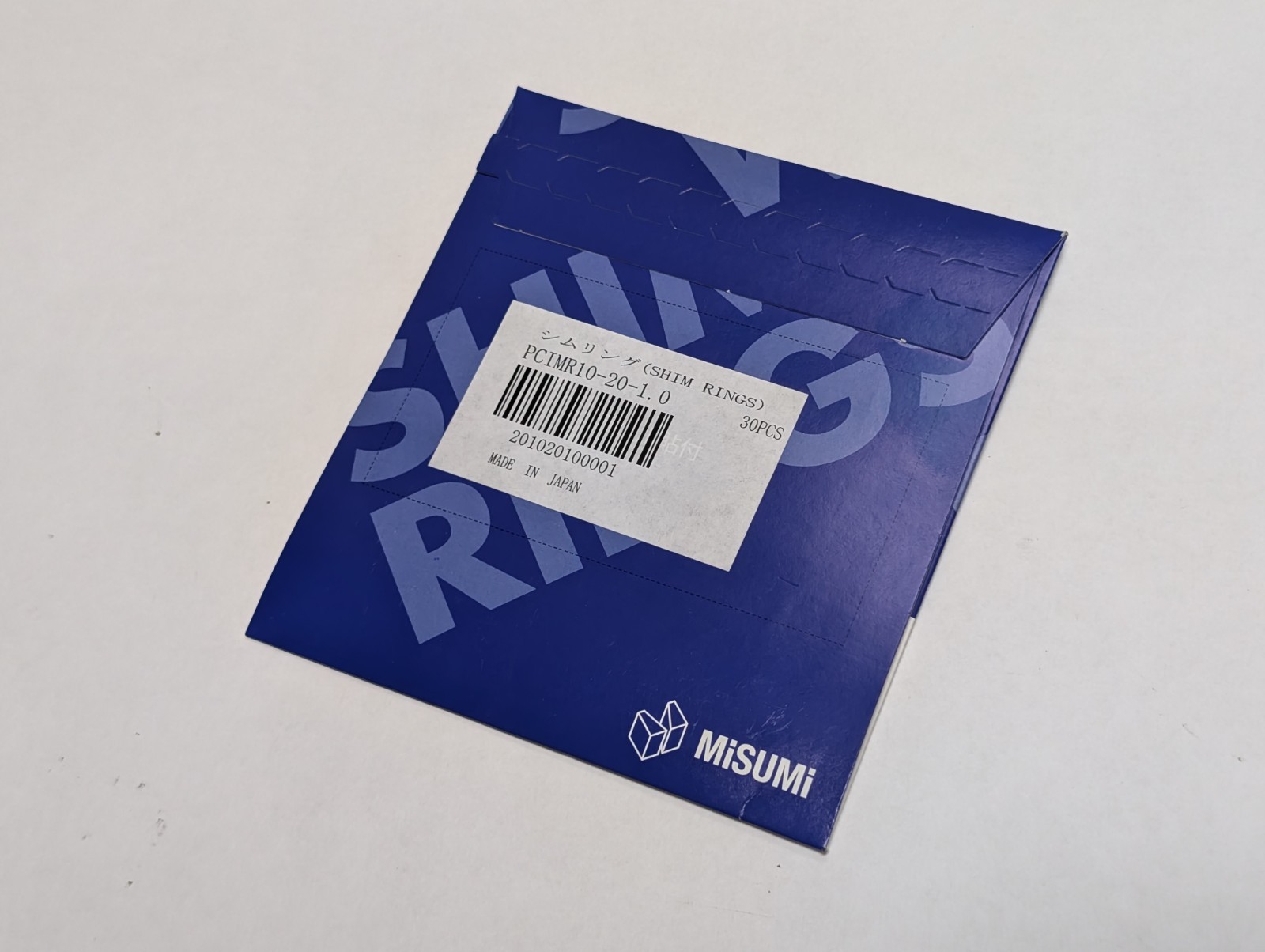 30 pcs. MISUMI PCIMR10-20-1.0 Shim Rings (NEW).