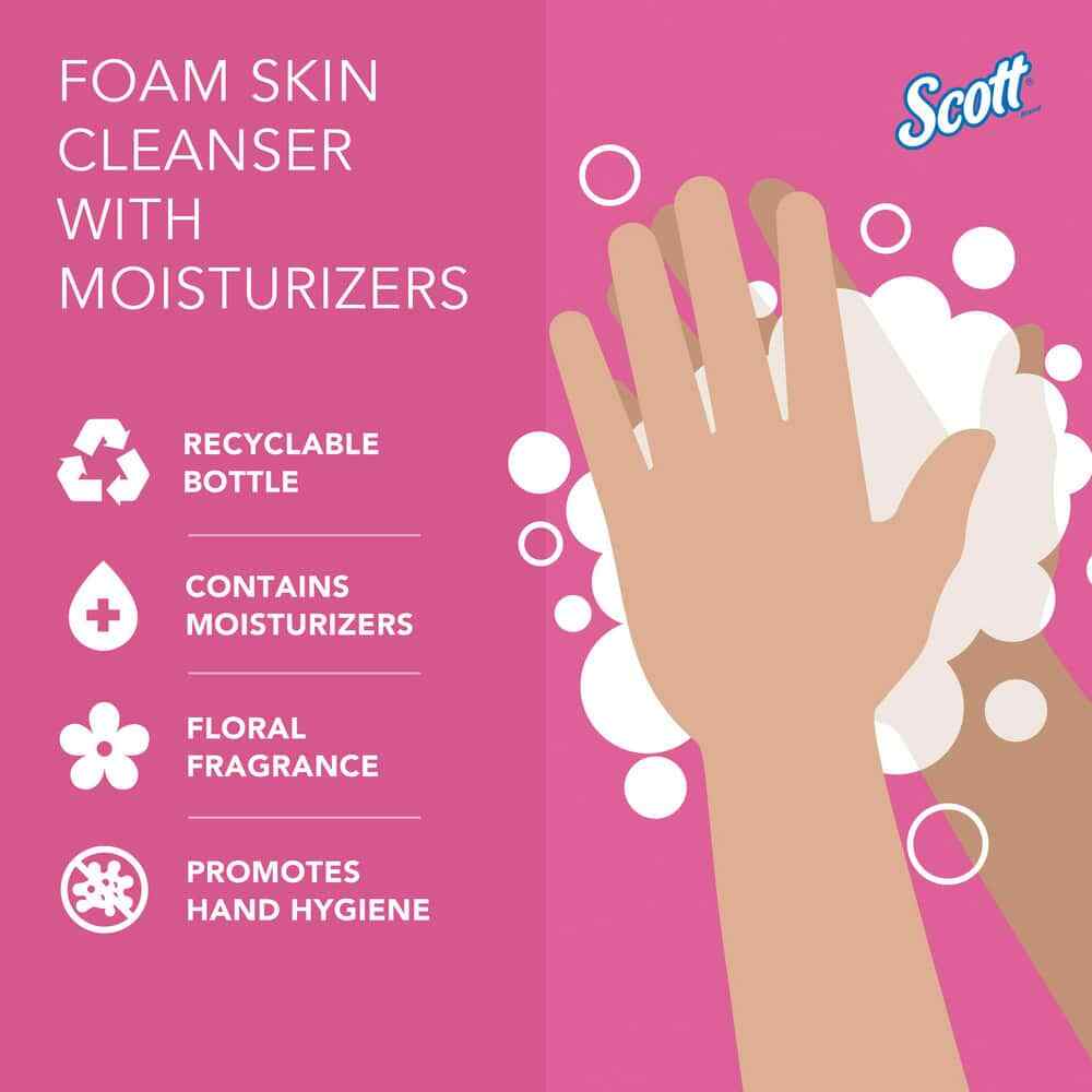 2 Pack Scott Hand Cleaner: 1,500 mL Dispenser Refill, Foam, Pink, Floral Scent