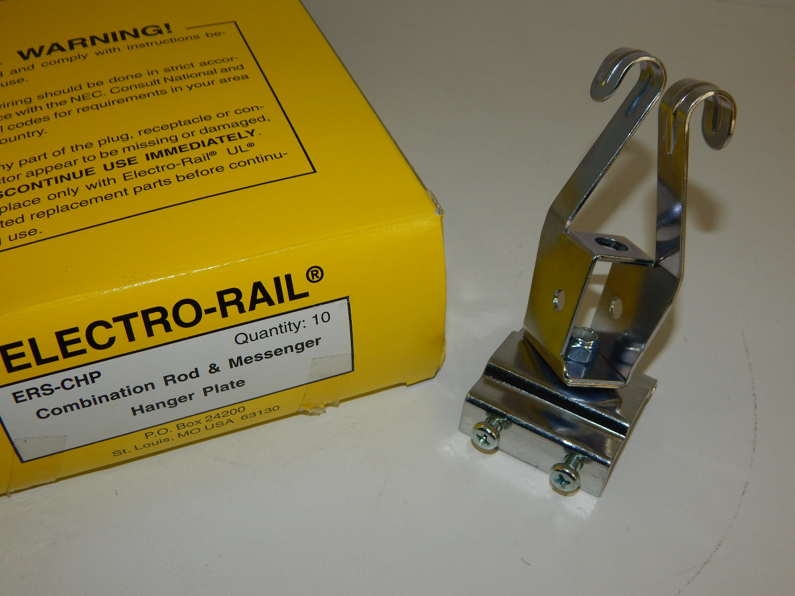 10 ELECTRO-RAIL ERS-CHP COMBINATION ROD & MESSENGER HANGER PLATES