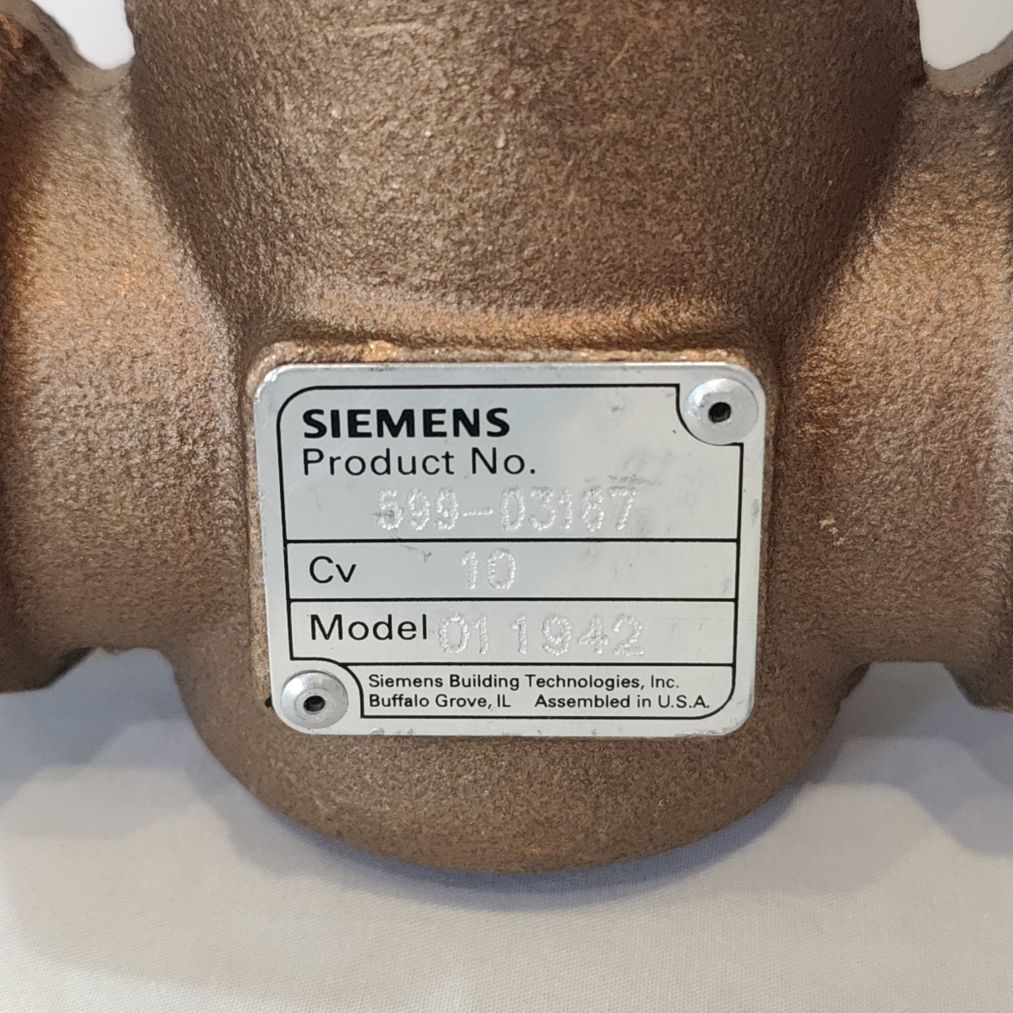 Siemens Flowrite 599-03167 2-Way N/C Brass Equal Percentage Valve Body 1″