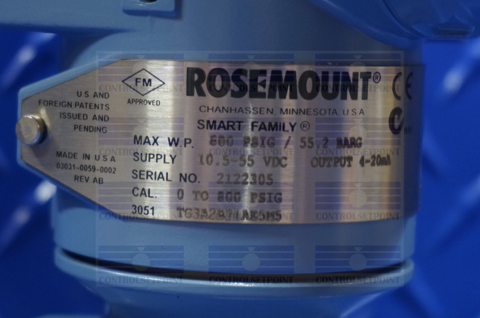 EMERSON ROSEMOUNT 3051TG3A2B21AE5M5 PRESS TRANS 3051 TG3A2 ID22305