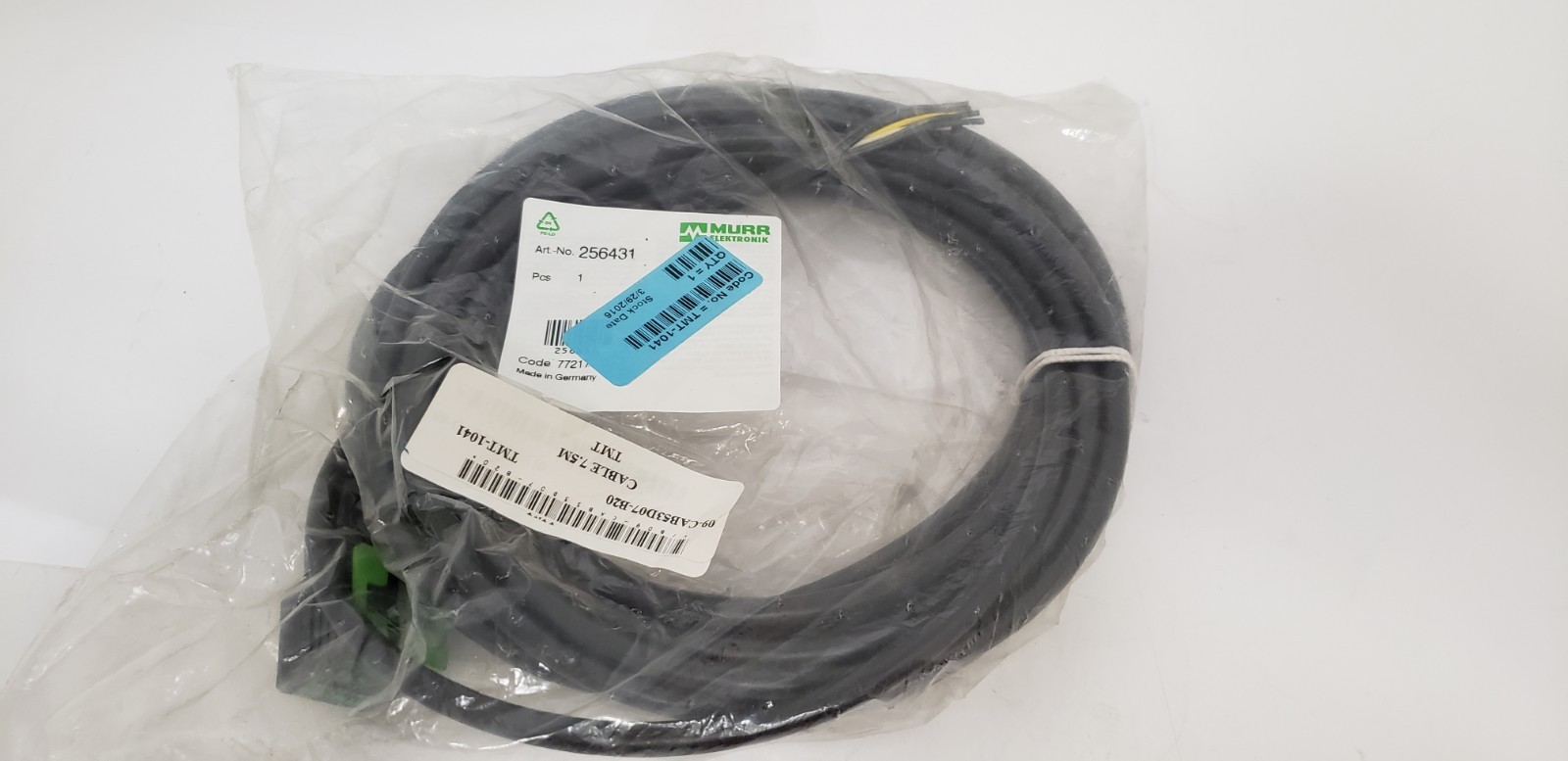 MURR ELEKTRONIK 256431 VALVE PLUG CONNECTOR, MSUEK-EB7C-638_7.5 MOLDED, NIB