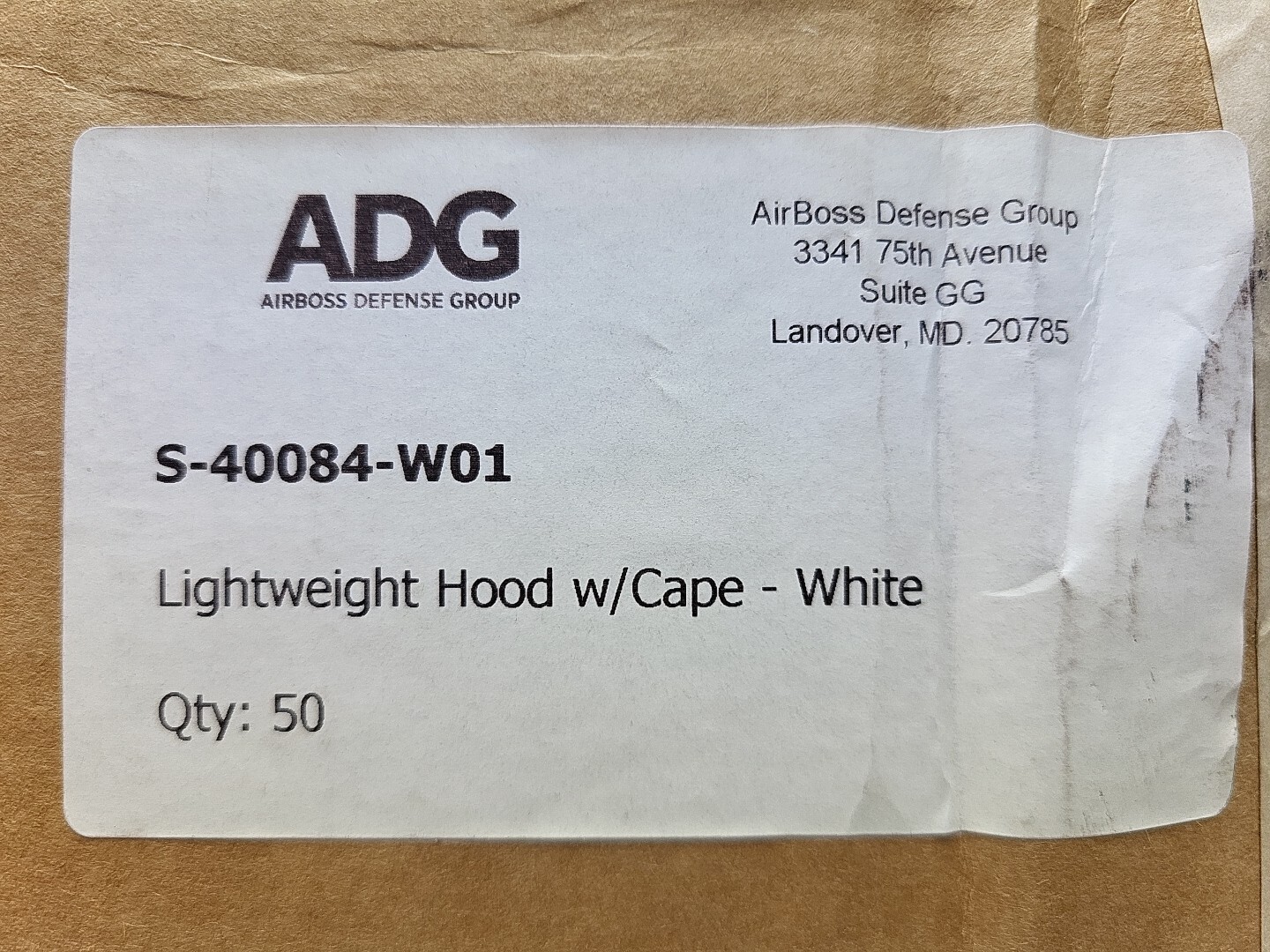 50 Pack Tychem AirBoss S-40084-W01 PAPR Hood W/ Cape FlexAir PAPR System White