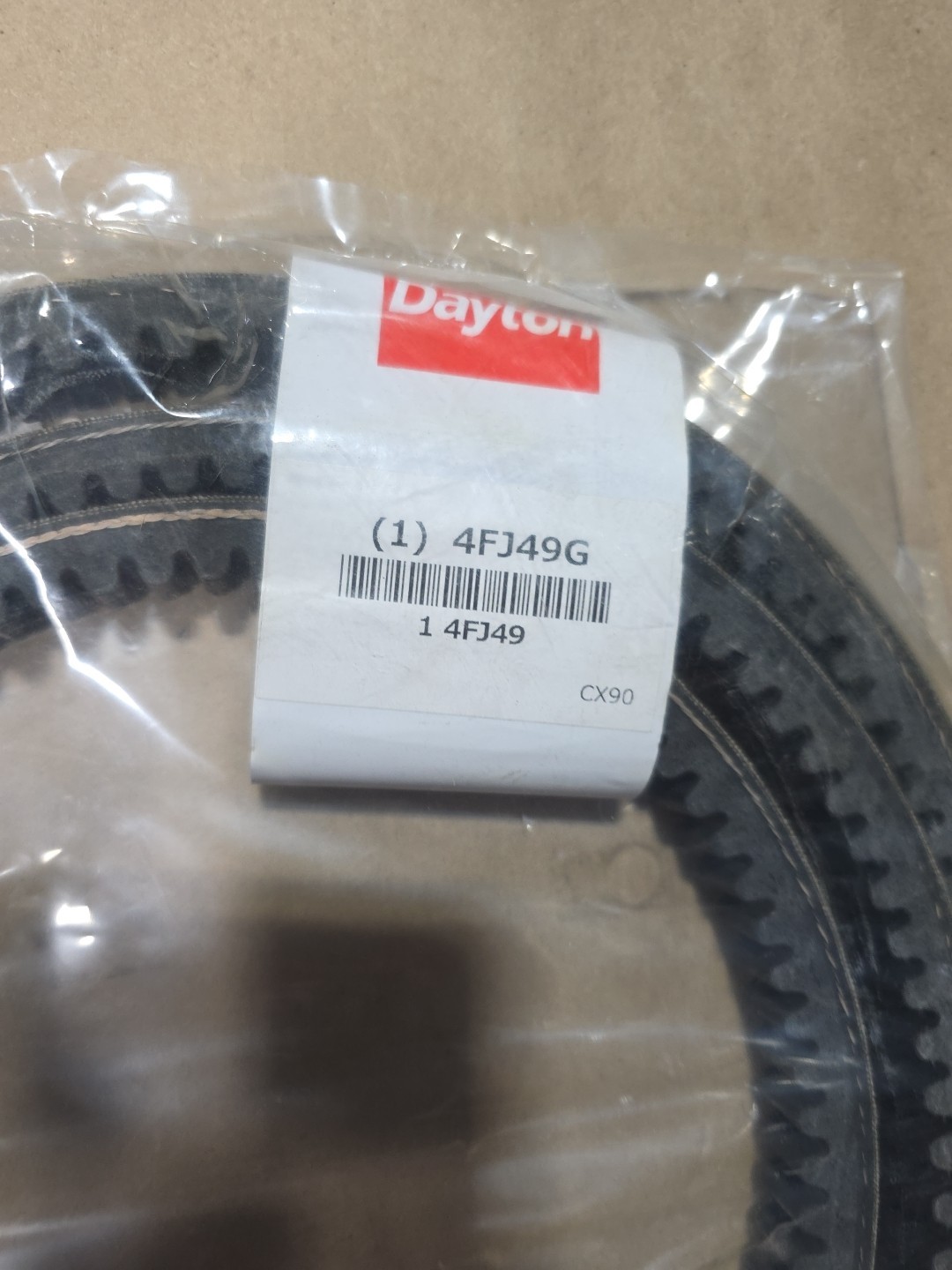 Dayton CX-90 Cogged V-Belt CX90 4FJ49G