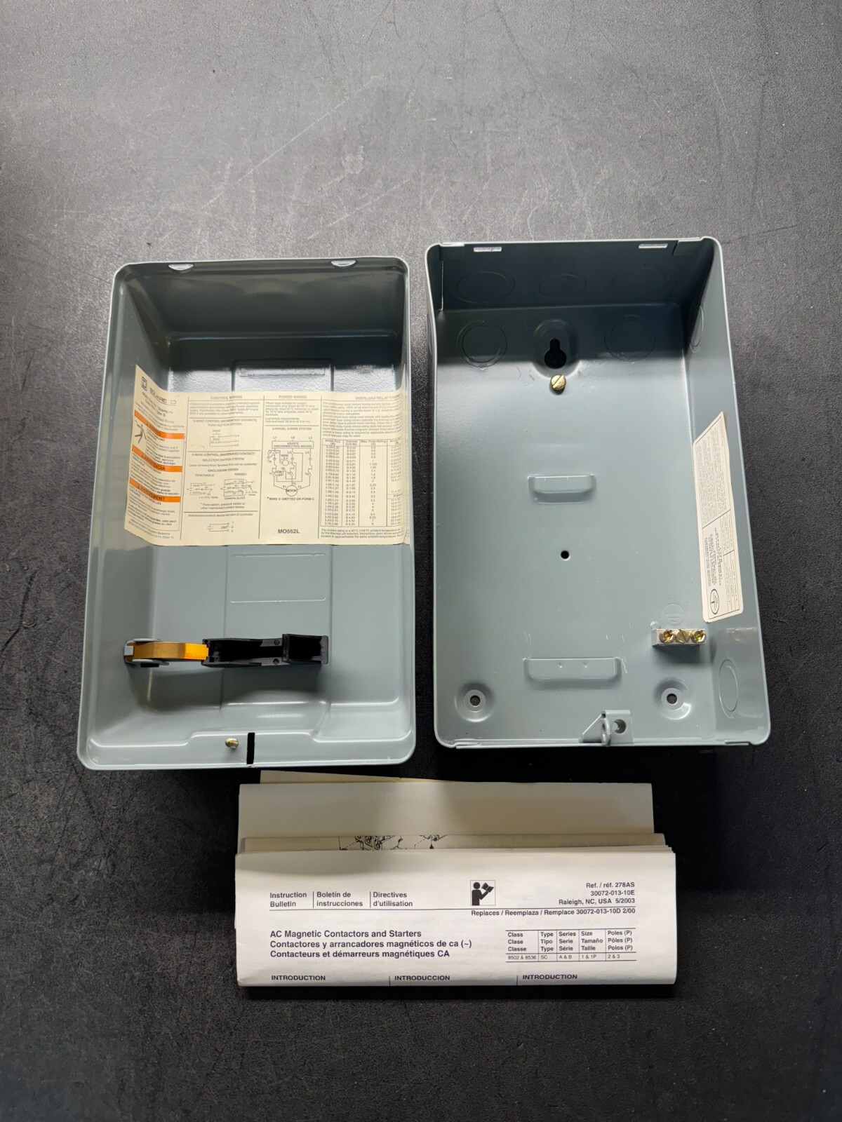 Square D 8536 Nema Size 0 & 1 Starter Class Type S Enclosure Only