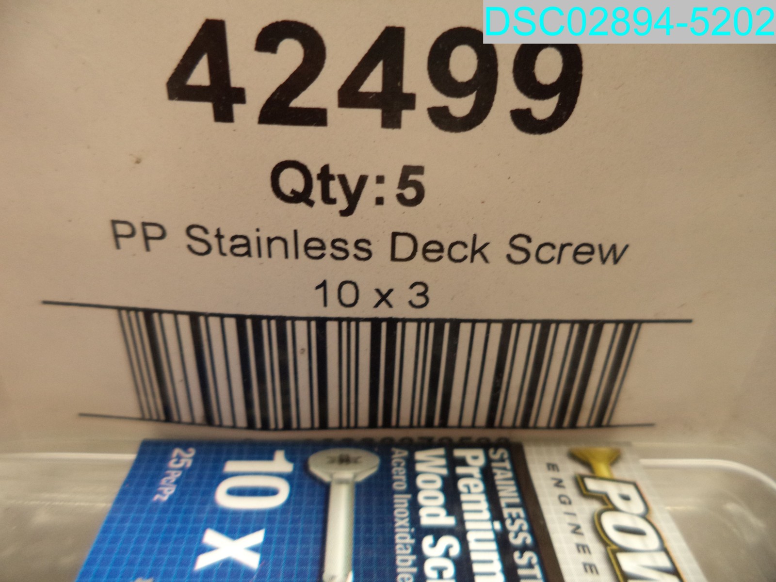 QTY=125: (5 X 25) 42499 HILLMAN Power Pro 10X3″L Star Coarse Exterior Wood Screw