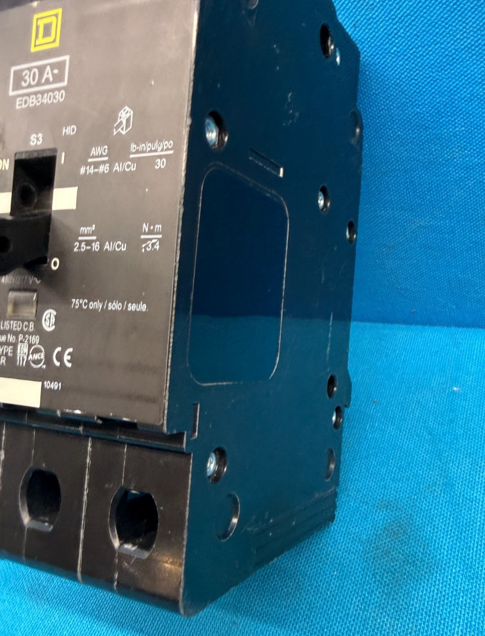 Square D EDB34030 Circuit Breaker 30A 3P 480Y/277V Bolt-On Schneider