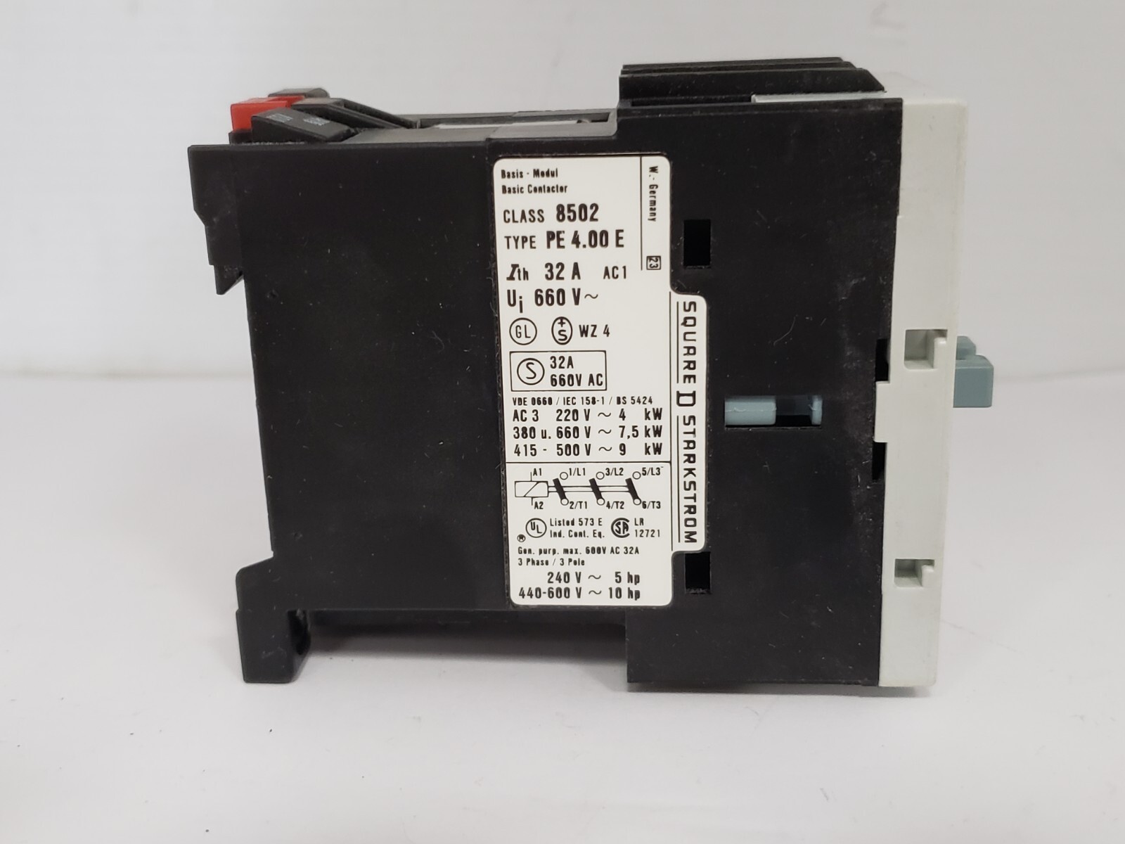 SQUARE D 8502-PE4.00E CONTACTOR 32A 3 POLE 110/120V SERIES B NNB