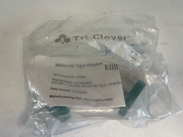 Alfa Laval B2CMP-11/2-316L-PM 90 Degree Elbow 1.5″ Sanitary Fittings SS NEW