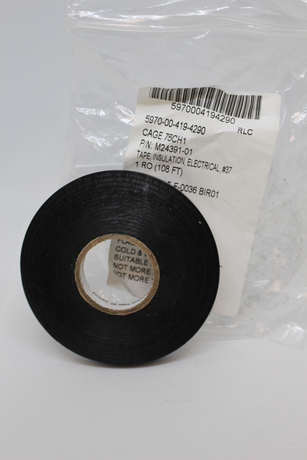 Electrical Flame Retardant Insulation Tape #37, 5970-00-419-4290, M24391-01