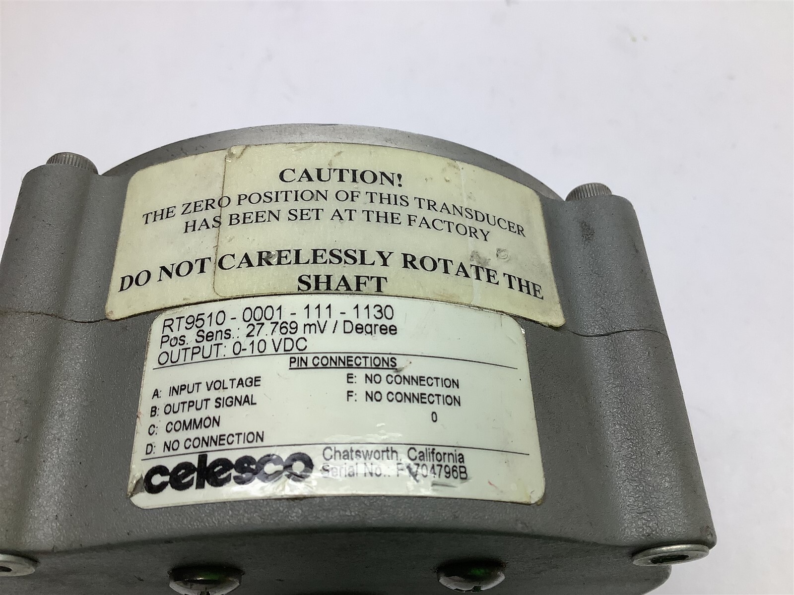 USED CELESCO RT9510-0001-111-1130 TRANSDUCER L7-4
