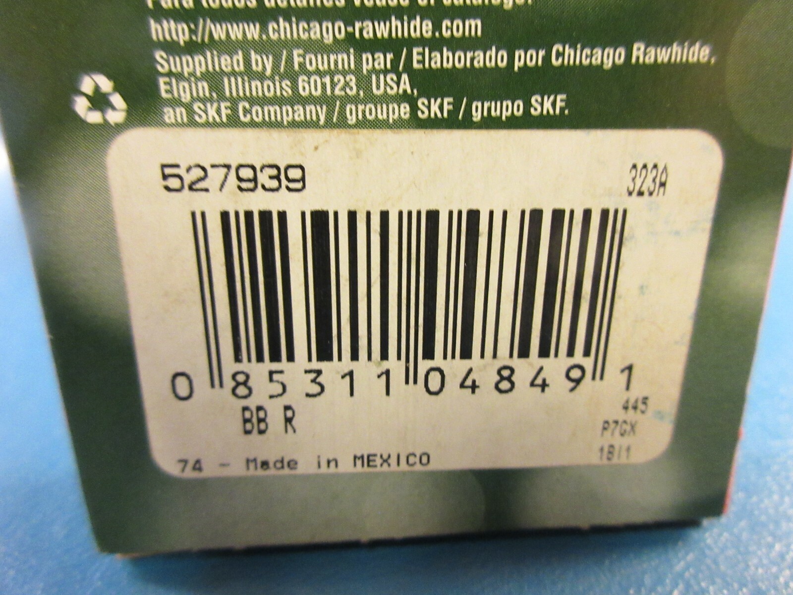 LOT OF 4 Chicago Rawhide (SKF) CR 527939 Single Lip Grease Seal, Solid, Nitrile