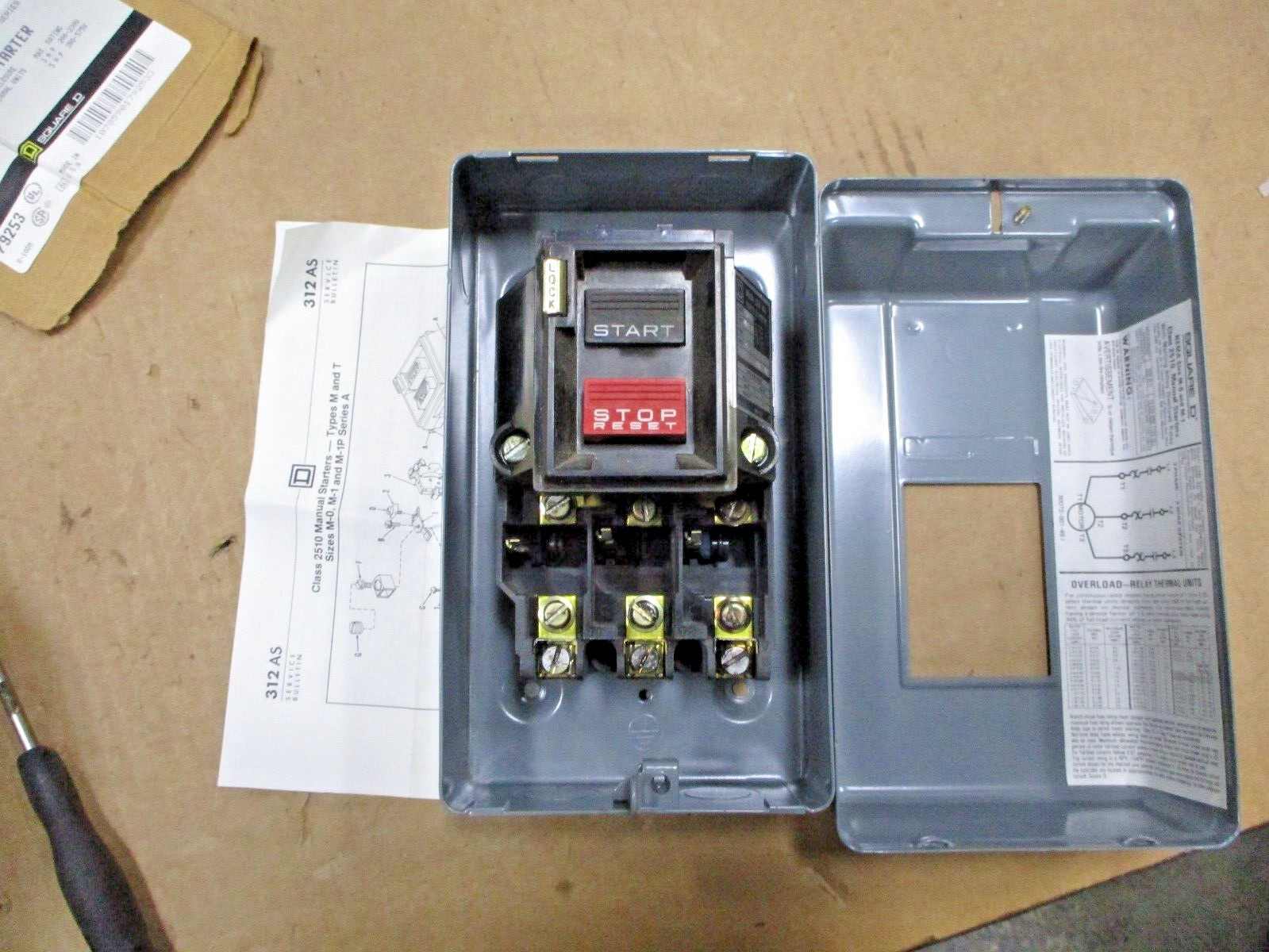 New Open Box Square D Gx AC Manual Starter 3PH 3 Pole 200-230V A7920WVS