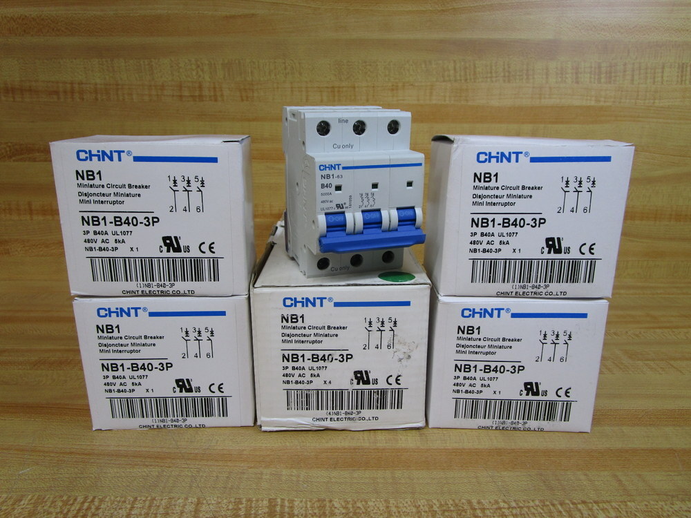 Chint NB1-B40-3P 40A Circuit Breaker NB1B403P (Pack of 4)