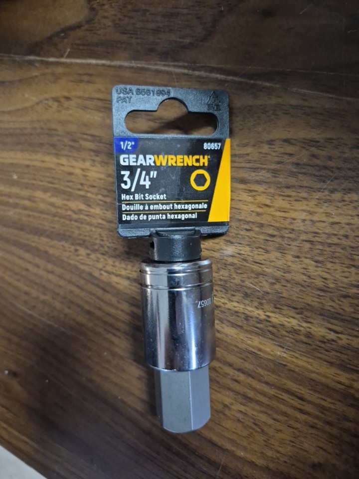 10 Gearwrench 80657 1/2″ Drive Hex Bit Sockets 3/4″ — BOX OF 10