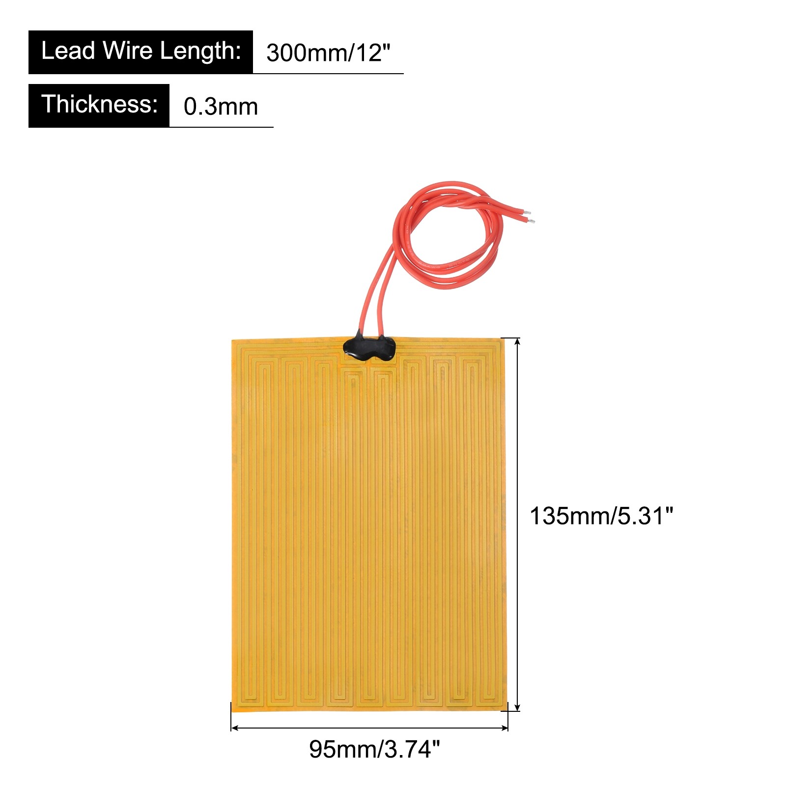 5 x Heater Film Heating Plate 24V 50W Polyimide Heat Pad Adhesive PI 135x95mm
