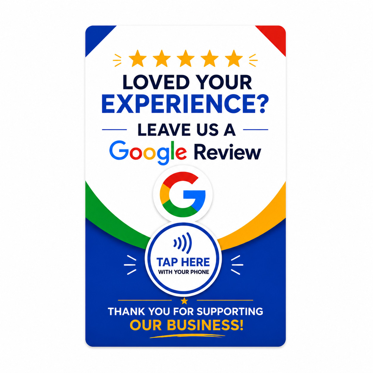 Google Review NFC Card for Business Reviews – Tap Card with Adhesive, 1 Card