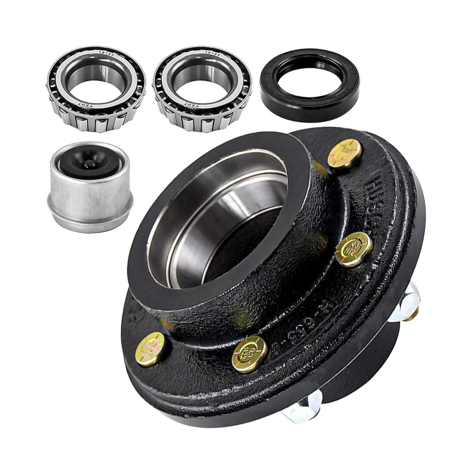 6 on 5.5 Trailer Idler Hub Kits,Trailer Hub for 6000 lbs Axle 25580/15123 Bea…