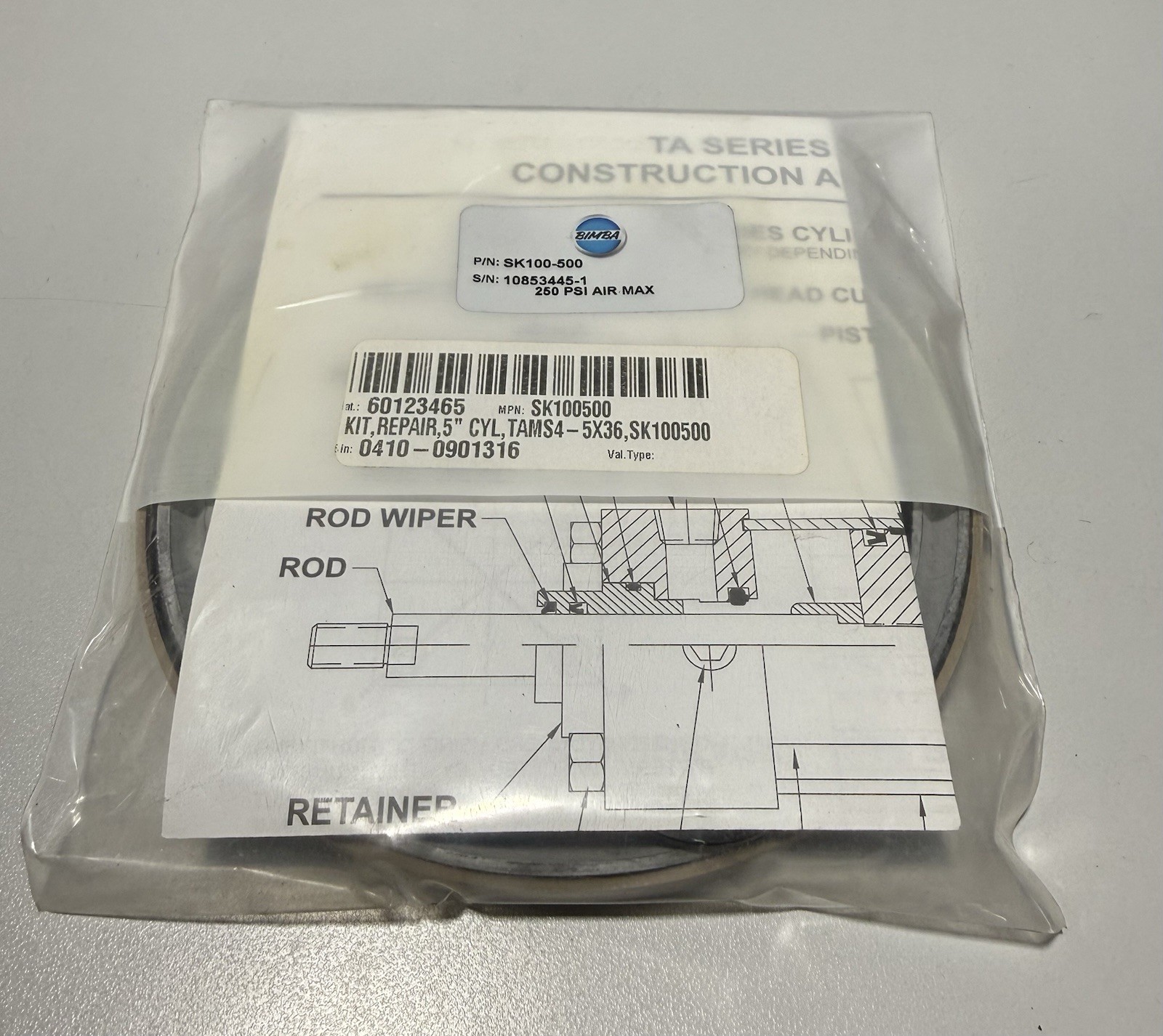 BIMBA 5″ CYLINDER BORE SEAL KIT SK100-500 *NEW*