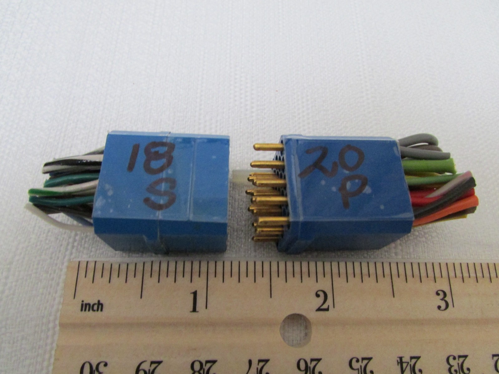 AMP Connector Pair Gold Plated 22 Position 18/20 Pins/Sockets Installed