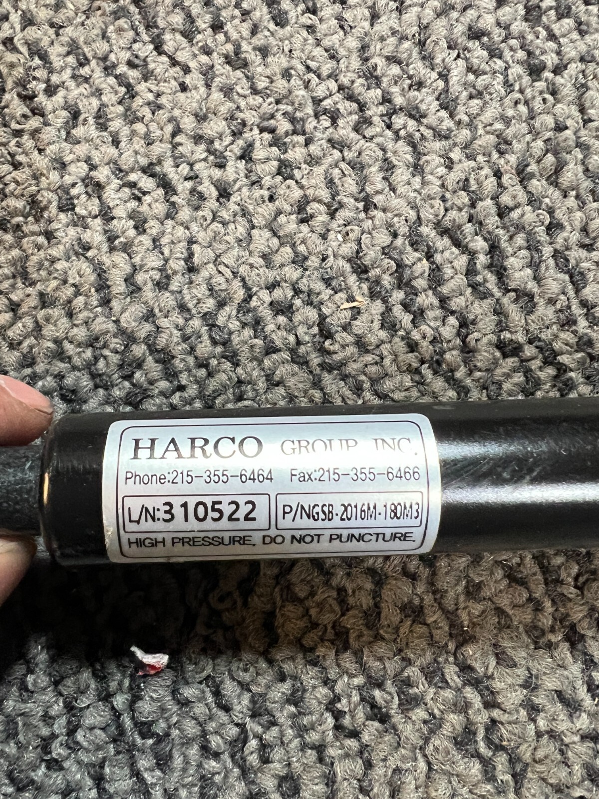 Harco GSB-2016M-180M3 Gas Spring Shock Black 310522