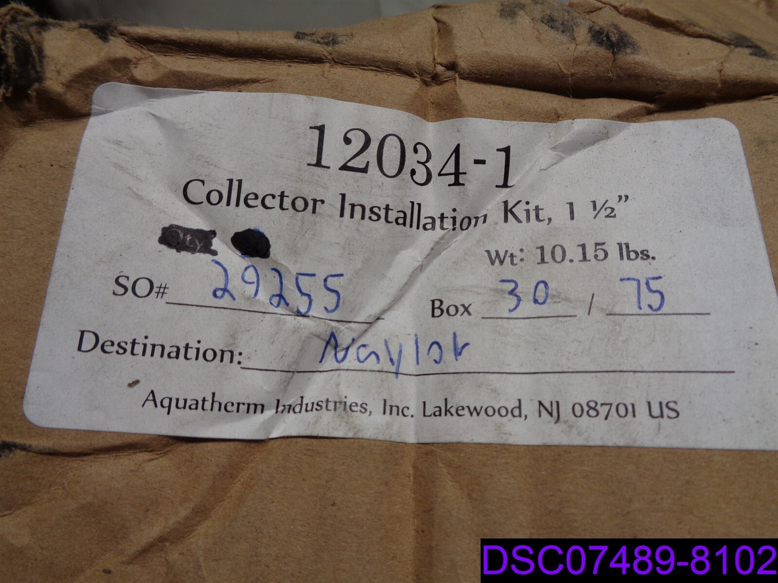 Qty = 9: Aquatherm Elm Collector Panel Installation Kit 1-1/2″ P/N 12034-1