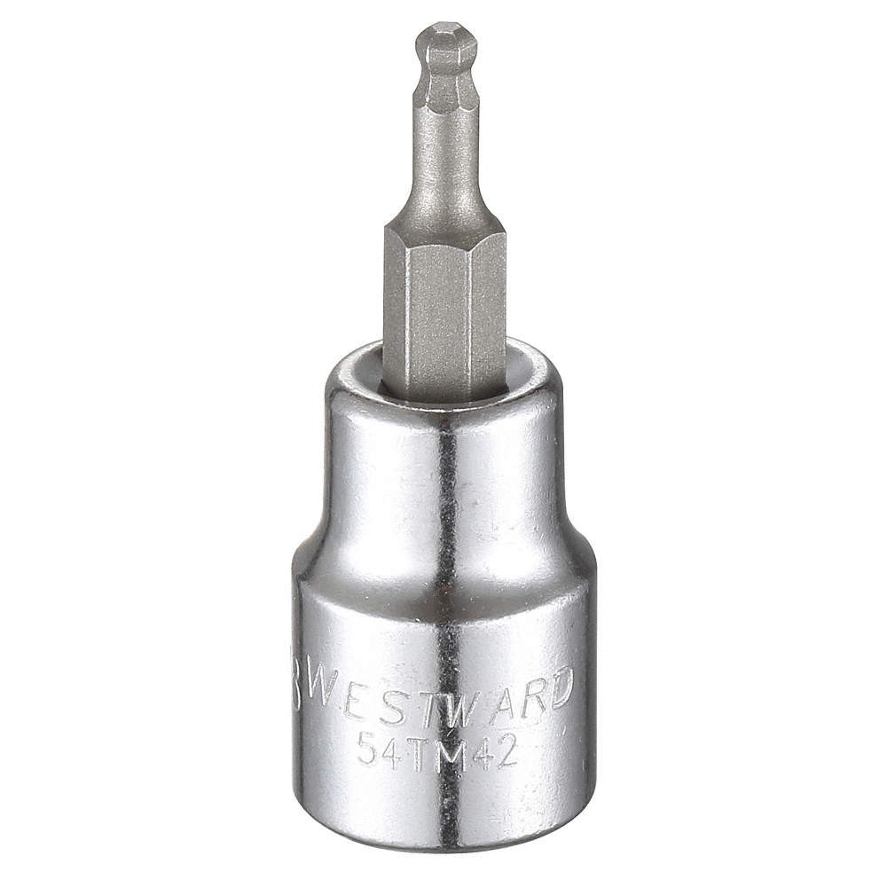 WESTWARD 54TM42 Socket Bit, Steel, 3/8 in, TpSz 1/8 in 54TM42