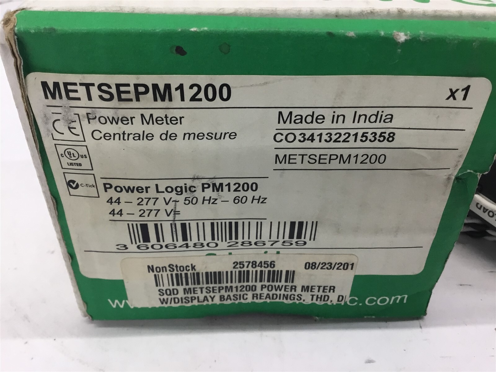 Power Logic METSEPM1200 Power Meter 44-277V 50/60HZ