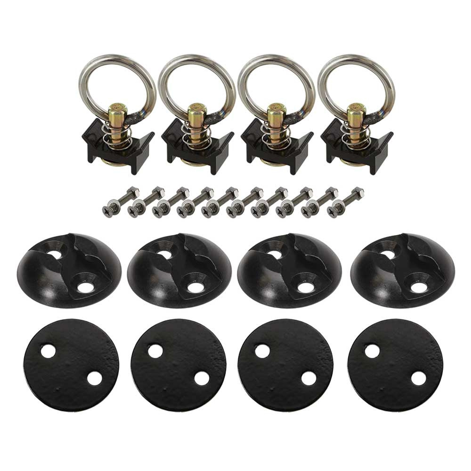 2″ Round Anchor Point Tie Down Kit – Black
