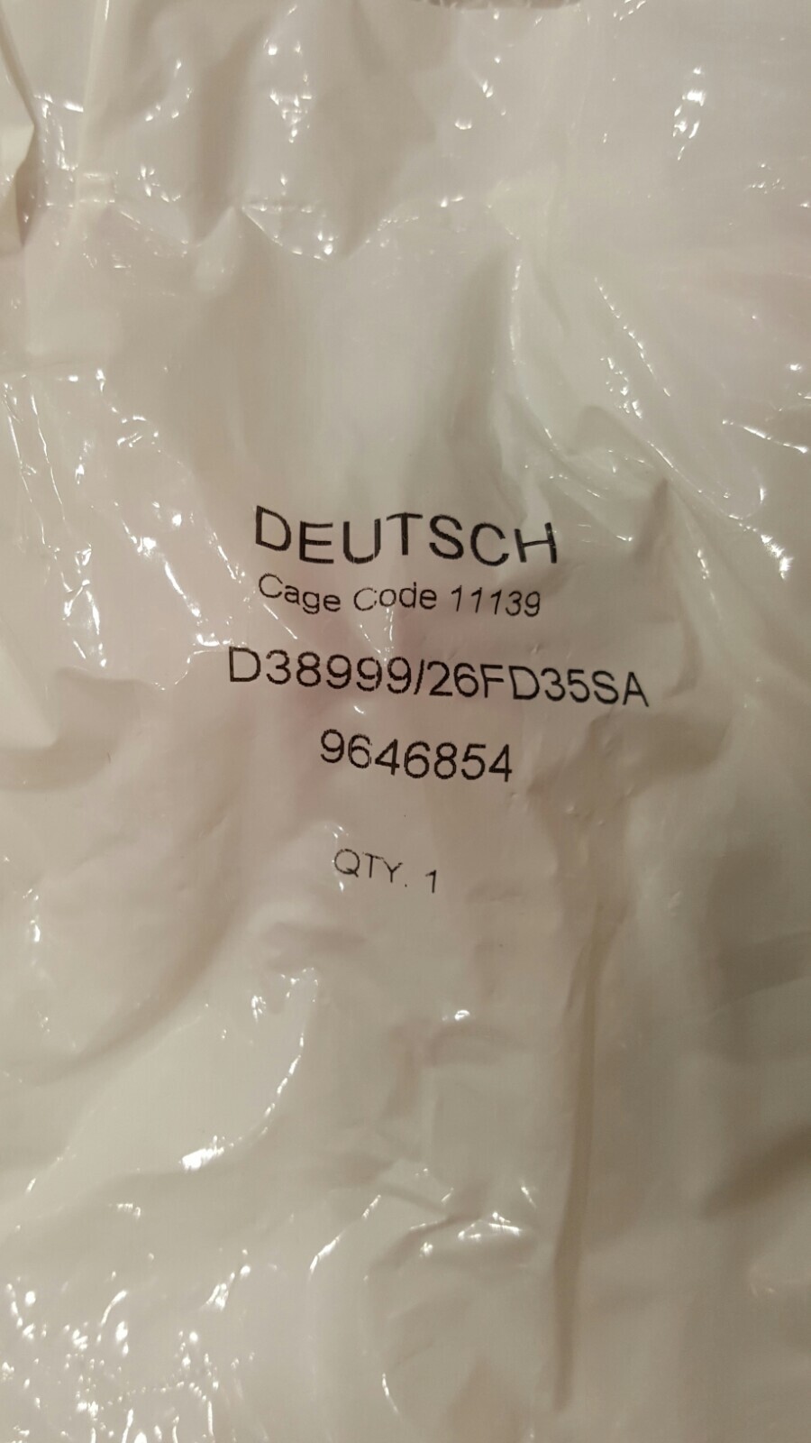 DEUTSCH 1 CONNECTOR D38999 26FD35SA Position Circular Connector Plug 9646854