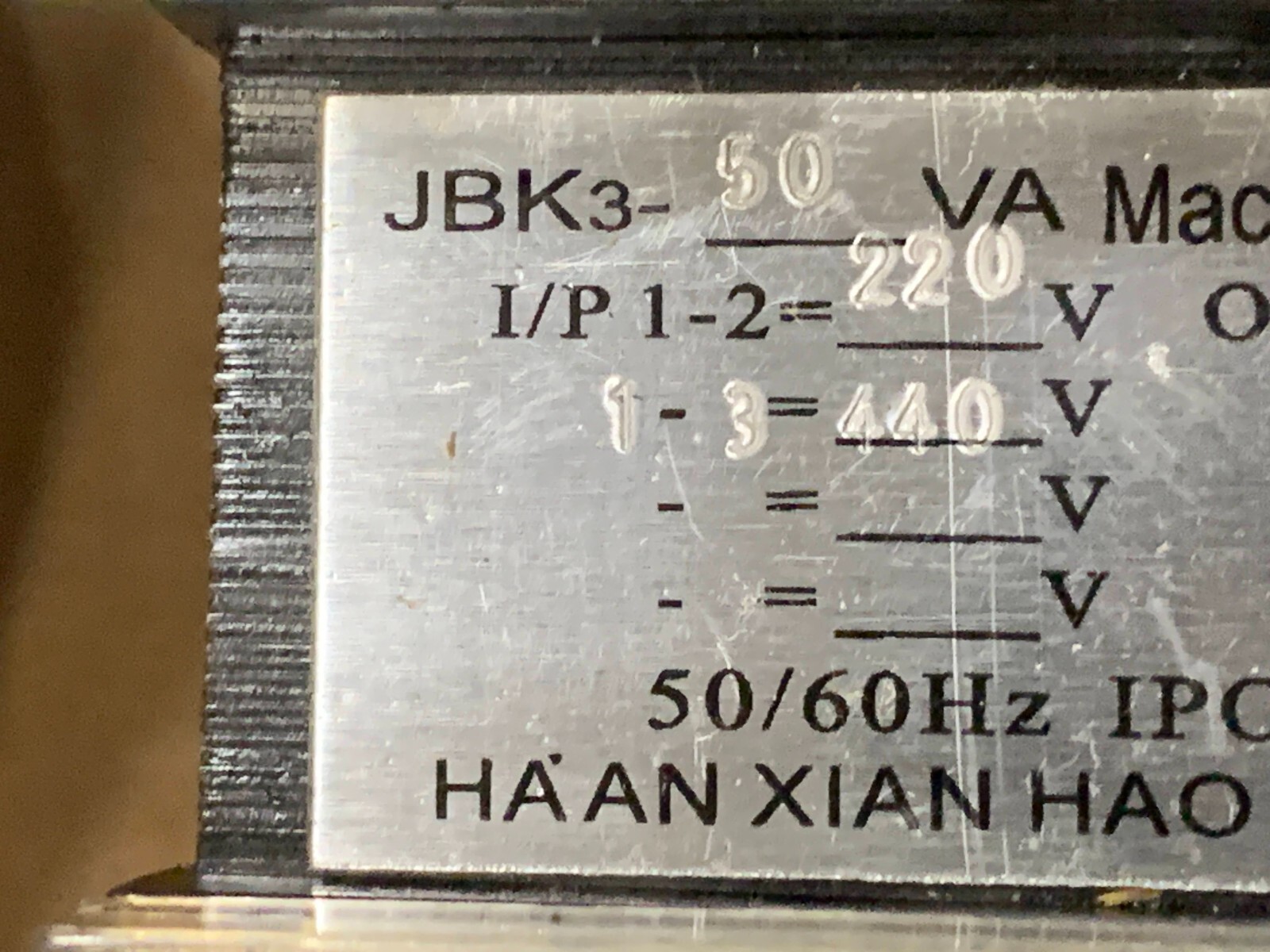Power Transformer 50VA 50/60Hz IPOOT30/E JBT5555 P/N JBK3-50VA