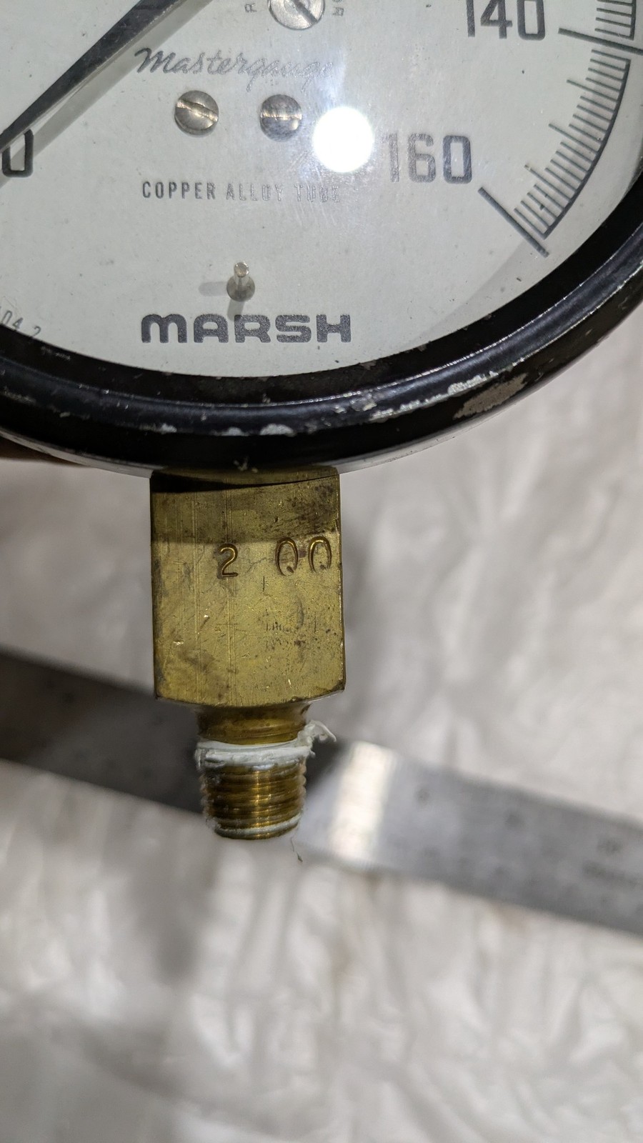 MARSH MASTERGAUGE COPPER ALLOY TUBE 12104 2 0-160 PSI