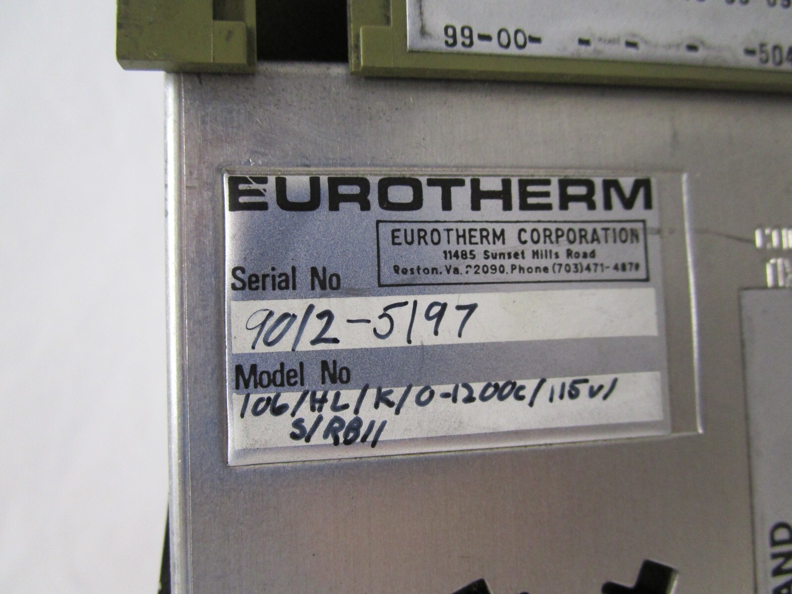 EUROTHERM 106/HL/K/0-1200C/115V/S/RB TEMPERATURE CONTROL HIGH LIMIT ALARM