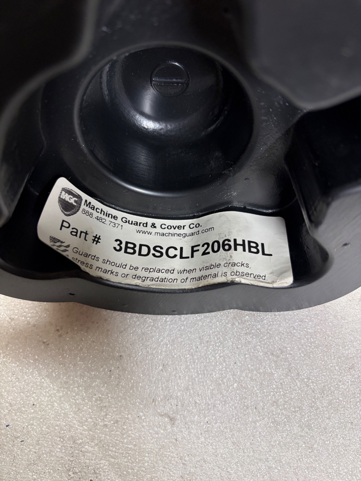 Machine Guard & Cover Co. Part no. 3BDSCLF206HBL flanged Saftey cover