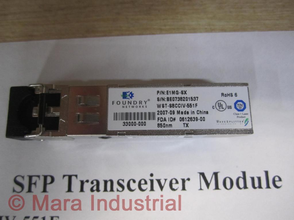 Foundry Networks E1MG-SX Optical Transceiver WST- S8CCIV-551F