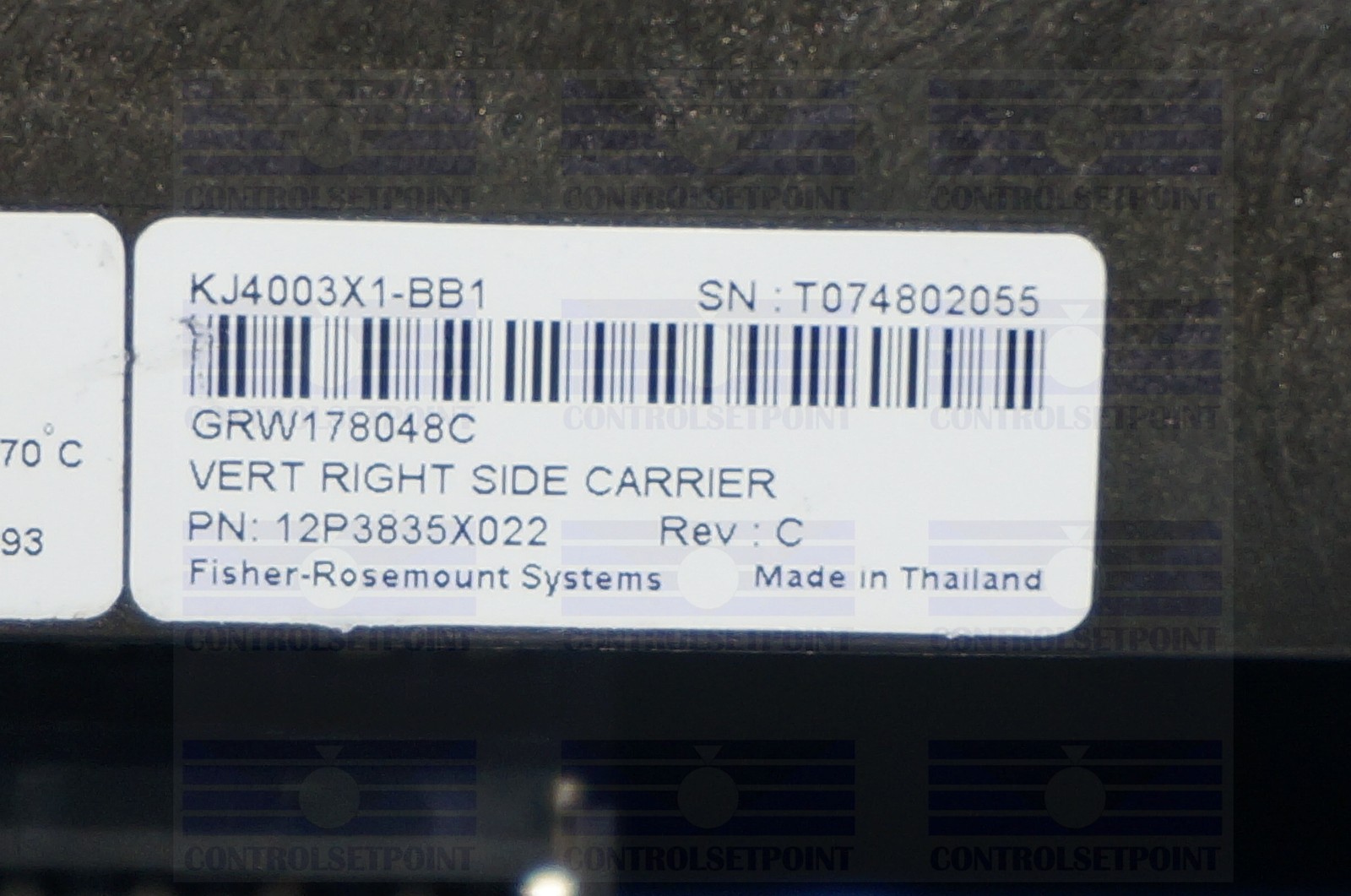 EMERSON DELTAV KJ4003X1-BB1 VERTICAL RIGHT SIDE 8 WIDE CARRIER 12P3835