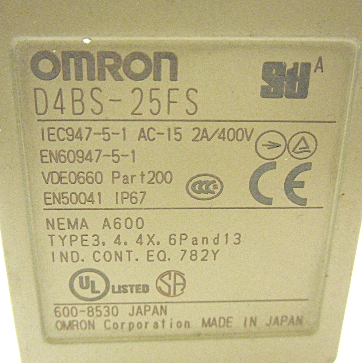 OMRON D4BS-25FS LIMIT SWITCH