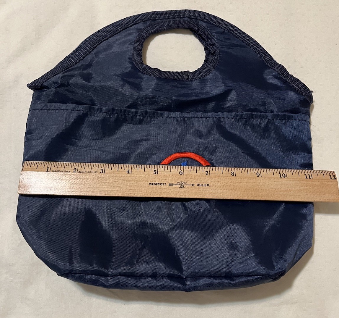 Citibank Citi Lunch Bag Blue Nylon Zip Closure Front Flap Pocket