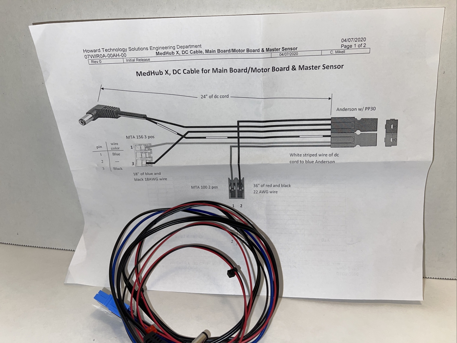Howard Technology Solutions DC Cable 07WIROA00AH00 For Medhubx