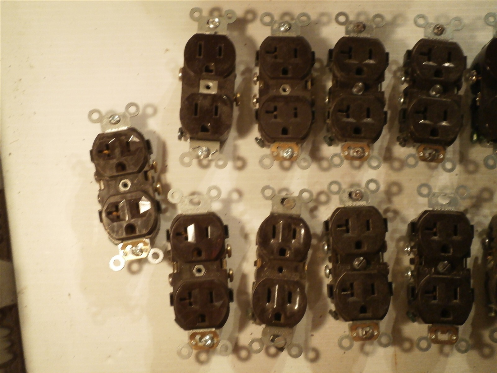 Lot of 19: Duplex Brown Receptacles, Many Commercial Grade, Several styles