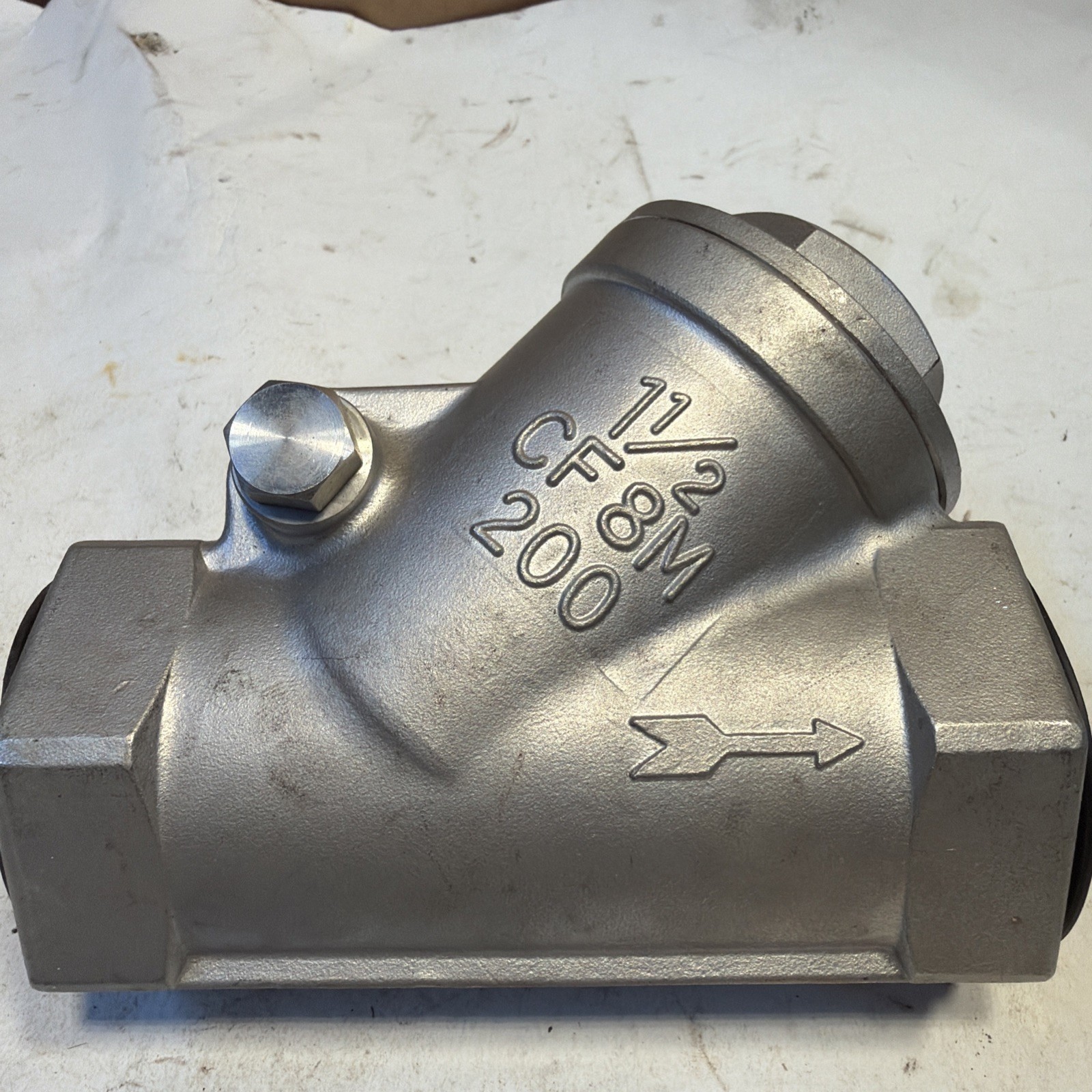 1 1/2” Stainless Steel Swing Check Valve CF8M 200lb William E Williams NNB OEM