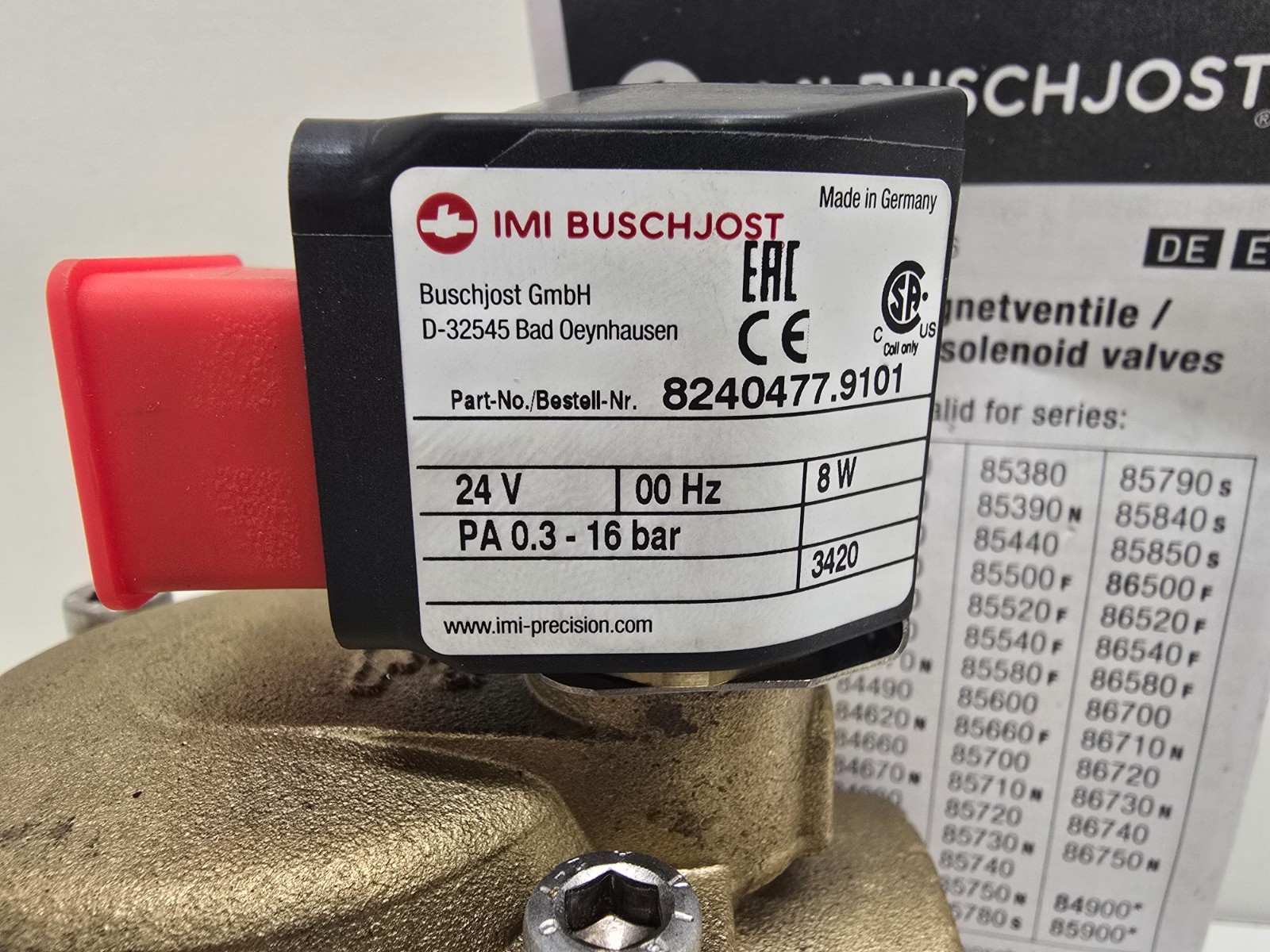 NEW OLD STOCK! NORGREN IMI BUSCHJOST SOLENOID VALVE 8240477.9101