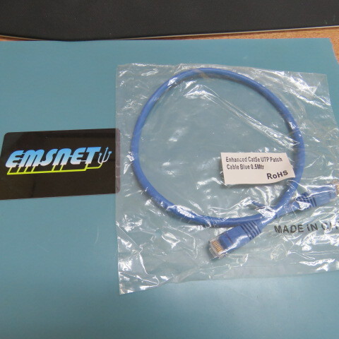 VIDEK 2965-0.5B Qty of 10 per Lot Ethernet Cable, Cat5e, Cat5e, RJ45 Plug to RJ