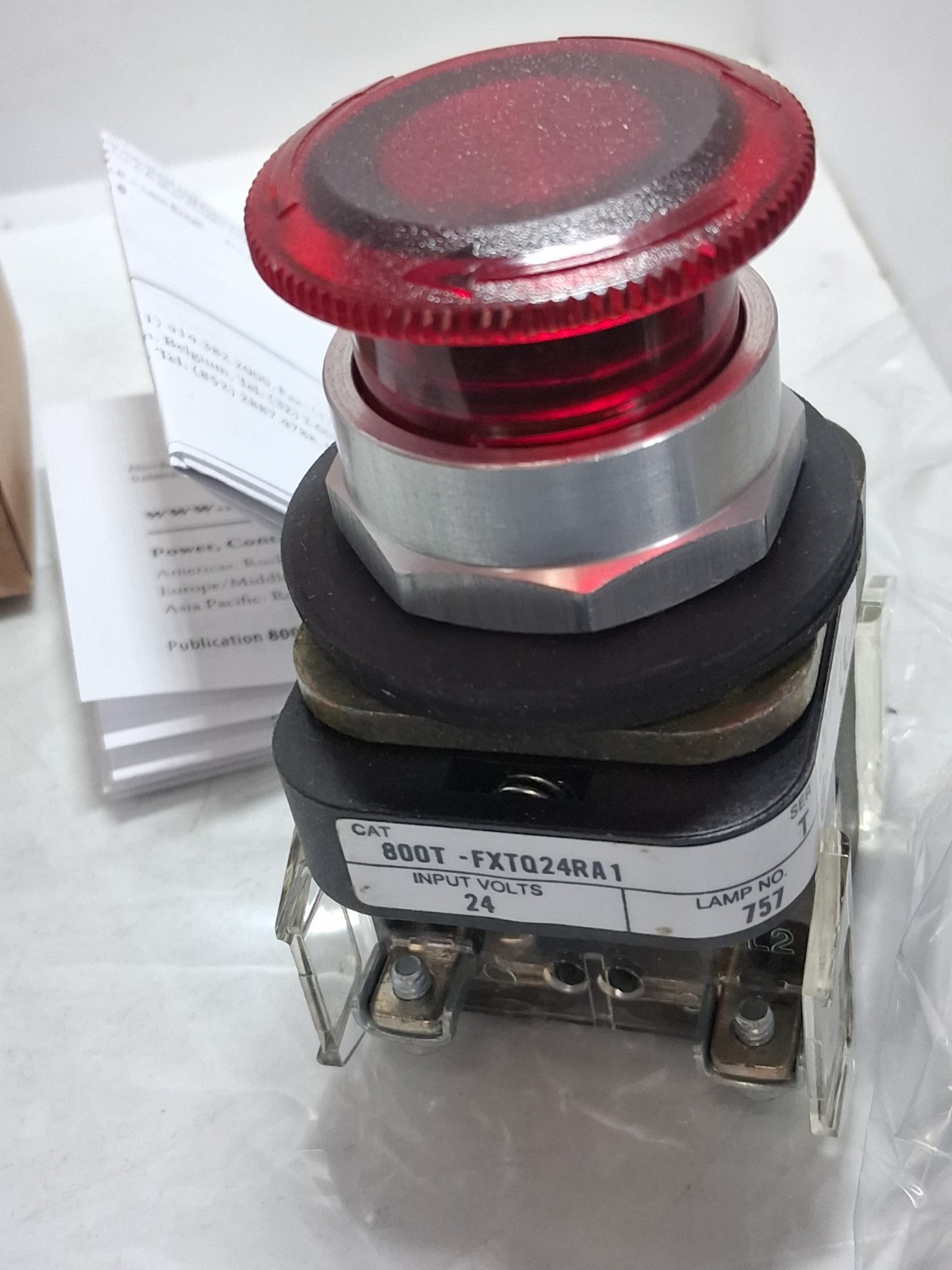 ALLEN BRADLEY 800T-FXTQH24RA1 PUSH PULL 2 POS LED RED 1NO/1NCLB SER T NIB