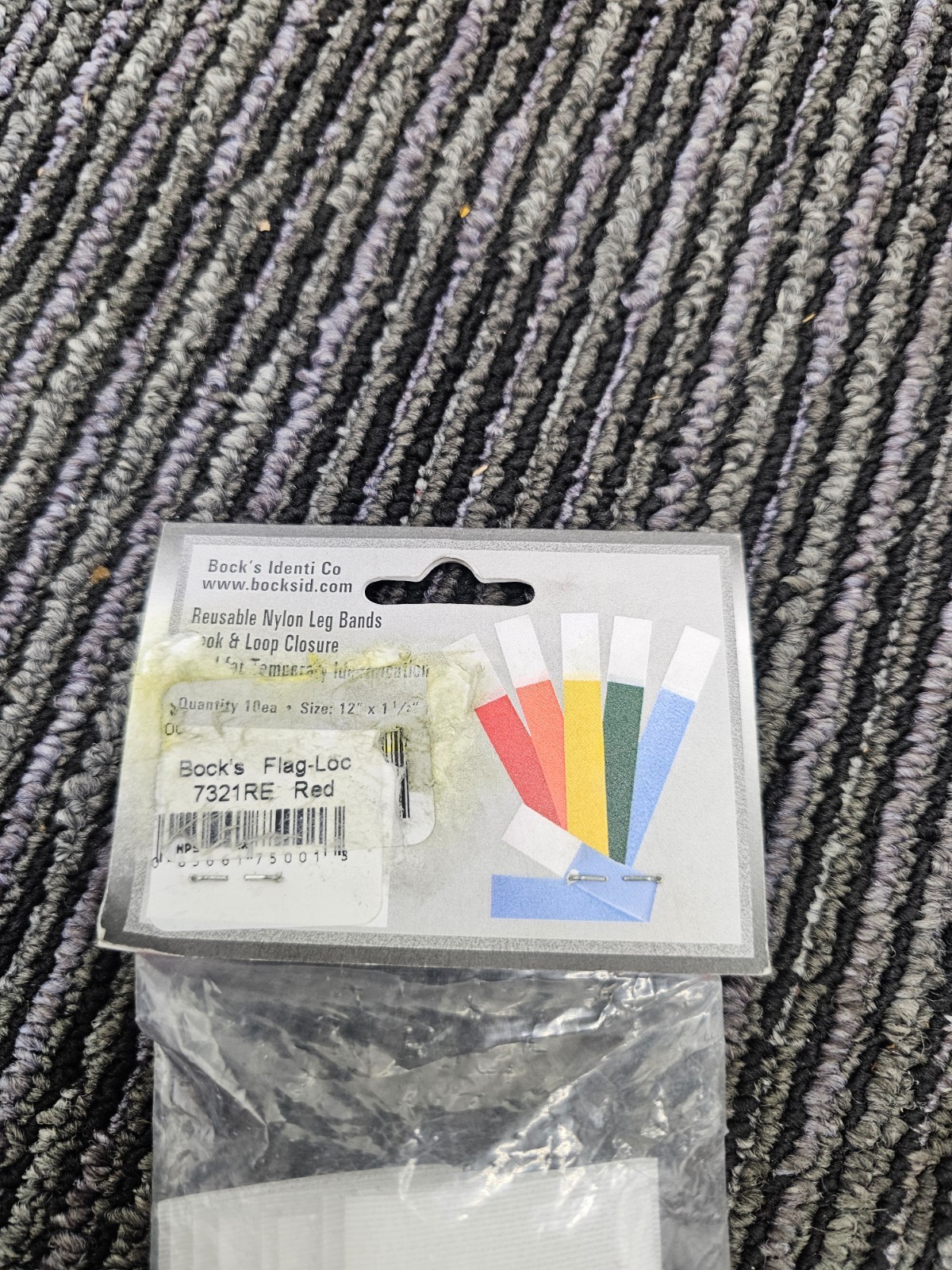 (QTY 10) Bock’s Flag-Loc ID Strap 7321RE Red / Reusable Nylon Leg Band