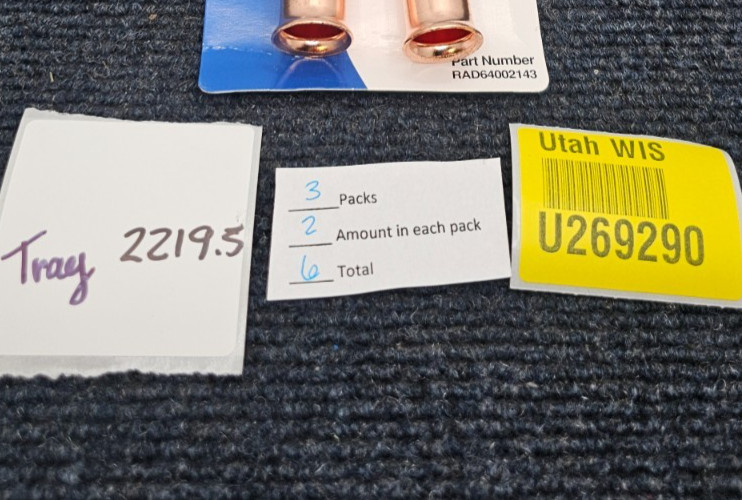 (6 PIECES) Radnor RAD64002143 64002143 L-120 Solder Type Cable Lugs 1-Hole